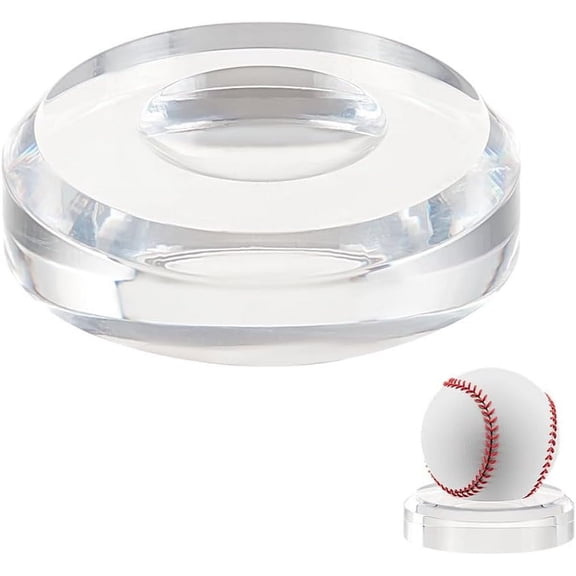 Clear Acrylic Round Display Base with Indented Circle 3 Inch Game Balls Display Holder Sphere Holder Baseball Stands Round Balls Display Stand for Easter Eggs Stone Golf Ball diy