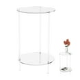 thumbnail image 1 of Clear Acrylic Round Side Table for Small Spaces, Acrylic Clear Coffee/End/Bedside Table,2-Tier Acrylic Nightsand/Furniture for Living Room, Bedroom, Bathroom, Garden, Office, 1 of 11