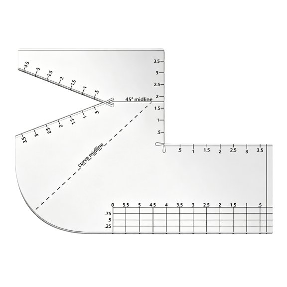Clear Acrylic Sewing Ruler Measuring Tool Curved Quilting Ruler Patchwork Stencil with Scale Marking For Dressmaking And Patchwork Craft