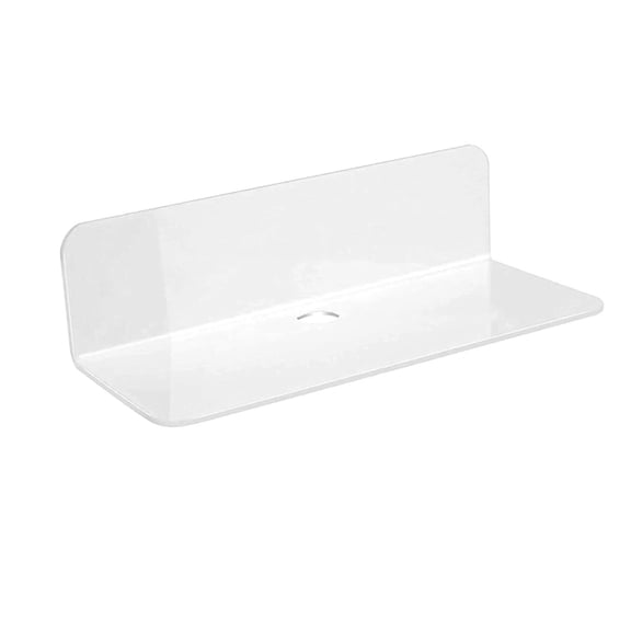 Clear Acrylic Shelf Organizer – Adhesive Wall Mounted No Drill Installation, Transparent Invisible Look for Cosmetics Spices