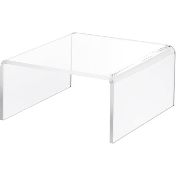 Clear Acrylic Short Square Display Riser, 3.5" H x 7" W x 7" D (1/4" thick) (6 Pack)