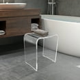 thumbnail image 1 of Clear Acrylic Shower Bench Seat Bathroom Stool Rounded Edge Bath Chair Seat for Sauna, Weight Capacity 300Lbs, 1 of 12