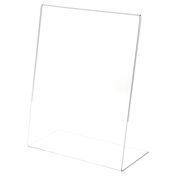 Clear Acrylic Sign Display / Literature Holder (Angled), 11" W x 14" H (2 Pack)