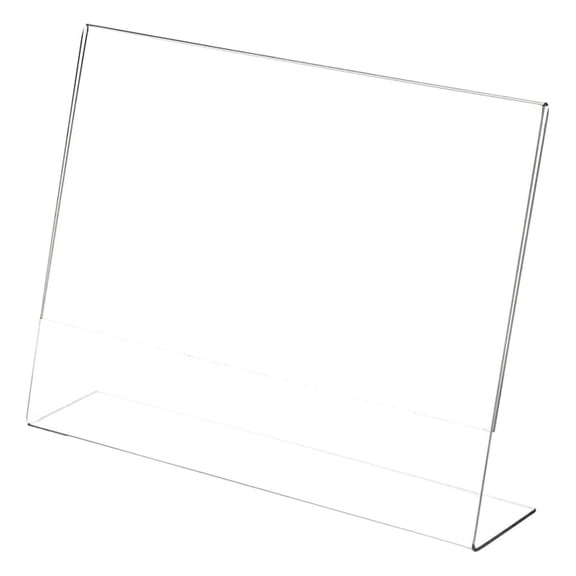 Clear Acrylic Sign Display / Literature Holder (Angled), 12" W x 9" H (2 Pack)