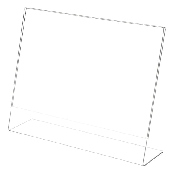 Clear Acrylic Sign Display / Literature Holder (Angled), 14" W x 11" H (2 Pack)