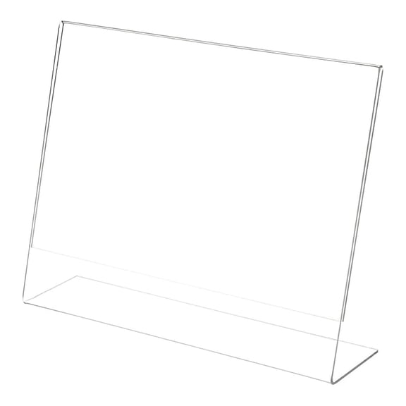 Clear Acrylic Sign Display / Literature Holder (Angled), 14" W x 11" H (2 Pack)