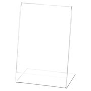Clear Acrylic Sign Display / Literature Holder Angled, 4" W x 6" H 12 Pack