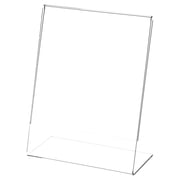 Clear Acrylic Sign Display / Literature Holder Angled, 5.5" W x 7" H 6 Pack