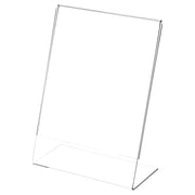 Clear Acrylic Sign Display / Literature Holder Angled, 6" W x 8" H 3 Pack