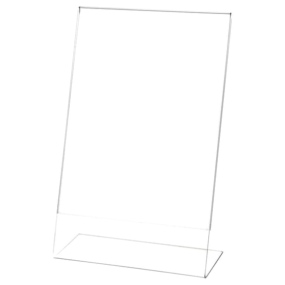 Clear Acrylic Sign Display / Literature Holder (Angled), 7" W x 11" H (2 Pack)