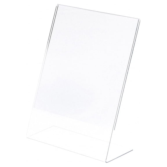 Clear Acrylic Sign Display / Literature Holder (Angled), 8.5" W x 11" H (2 Pack)
