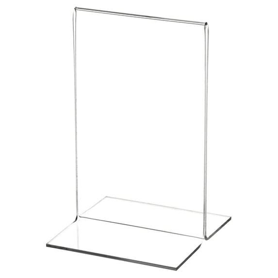 Clear Acrylic Sign Display/Literature Holder (Bottom-Load), 3.5" W x 5.5" H (12 Pack)