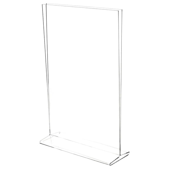 Clear Acrylic Sign Display / Literature Holder (Top-Load), 11" W x 17" H (2 Pack)