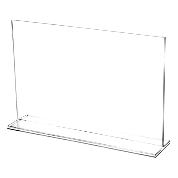 Clear Acrylic Sign Display / Literature Holder (Top-Load), 11" W x 7" H (2 Pack)
