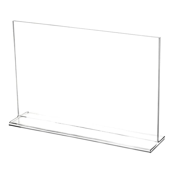 Clear Acrylic Sign Display / Literature Holder (Top-Load), 11" W x 7" H (2 Pack)