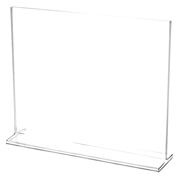 Clear Acrylic Sign Display / Literature Holder (Top-Load), 11" W x 8.5" H (2 Pack)