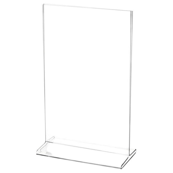 Clear Acrylic Sign Display / Literature Holder (Top-Load), 5.5" W x 8.5" H (12 Pack)