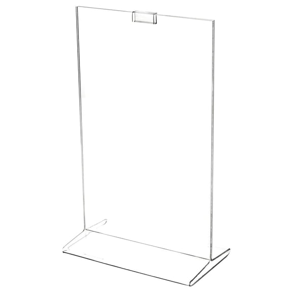 Clear Acrylic Sign Display / Literature Holder (Top-Load), 7" W x 11" H (2 Pack)