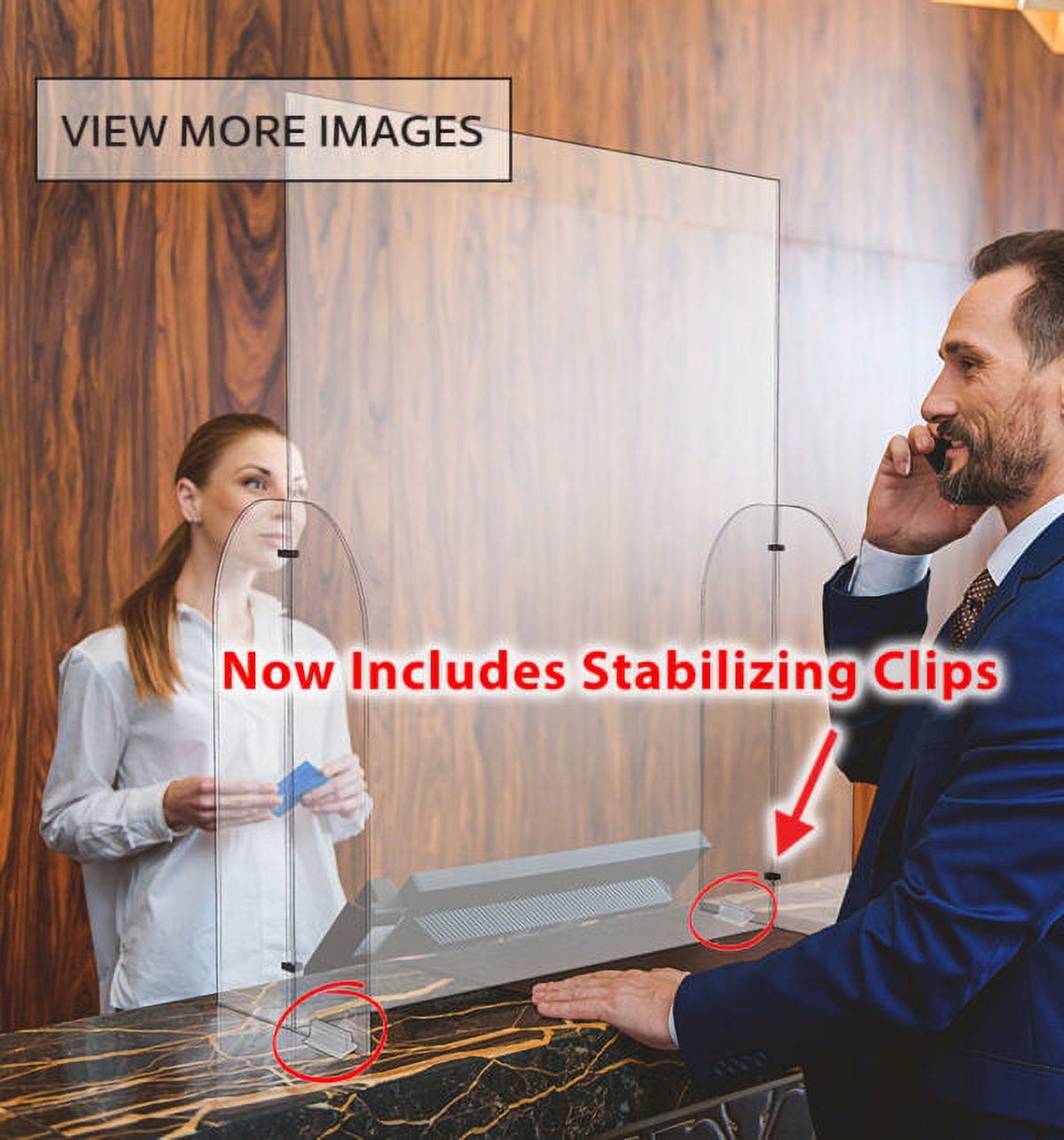 Clear Acrylic Single Panel Protective Barrier/Guard for Counter