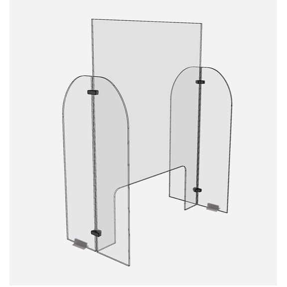 Clear Acrylic Single Panel Sneeze Guard (24"x31") w/Opening for Salon, Manicure, Nails, Counter, Reception, Checkout- Protect/Shield Employee, Cashier, and Customer from Coughing and Sneezing