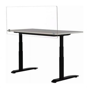 Clear Acrylic Single Sneeze Guard Desktop Wellness Panel - 60"W x 23.5"H