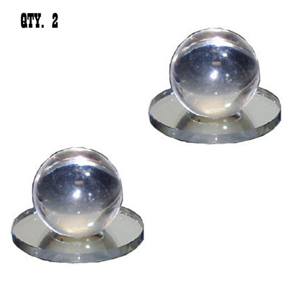 Clear Acrylic Small Ball Stick-On Mirror Knobs - Pack of 2
