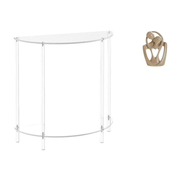 Clear Acrylic Small Table Abstract Statue Resin Accent Contemporary Design Ideal for Home Bookcase Cafe Bathroom Decor