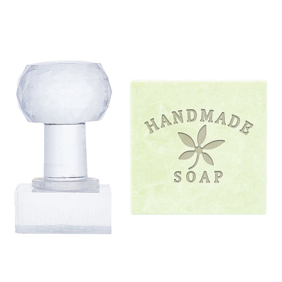Clear Acrylic Soap Stamps DIY Soap Molds Supplies Rectangle with Word Handmade Soap Word 60x38x28mm Pattern: 35x25mm