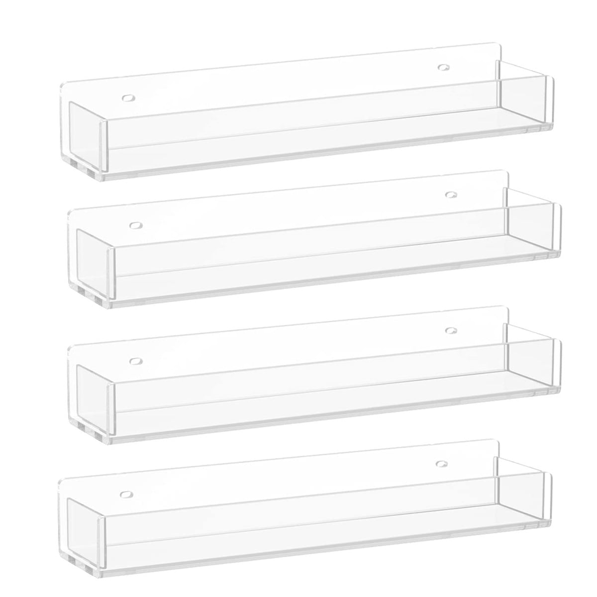 Rack Organizer,clear Acrylic Shelf Holder For Wall Kitchen Pantry Cabinet  Door 4 Pack