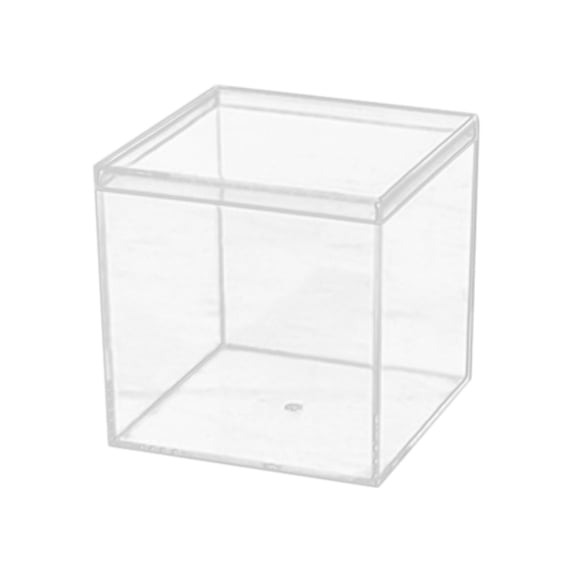 Clear Acrylic Square Box,2.36x2.36 in Transparent Plastic Storage Container, Stackable Organizer Cube for Home Kitchen Refrigerator Pantry Display