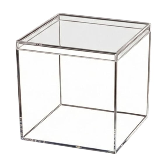 Clear Acrylic Square Box Transparent Plastic Storage Container for Display and Organization Durable Heavy Duty Material Multipurpose Small Item Case 3.3 inch