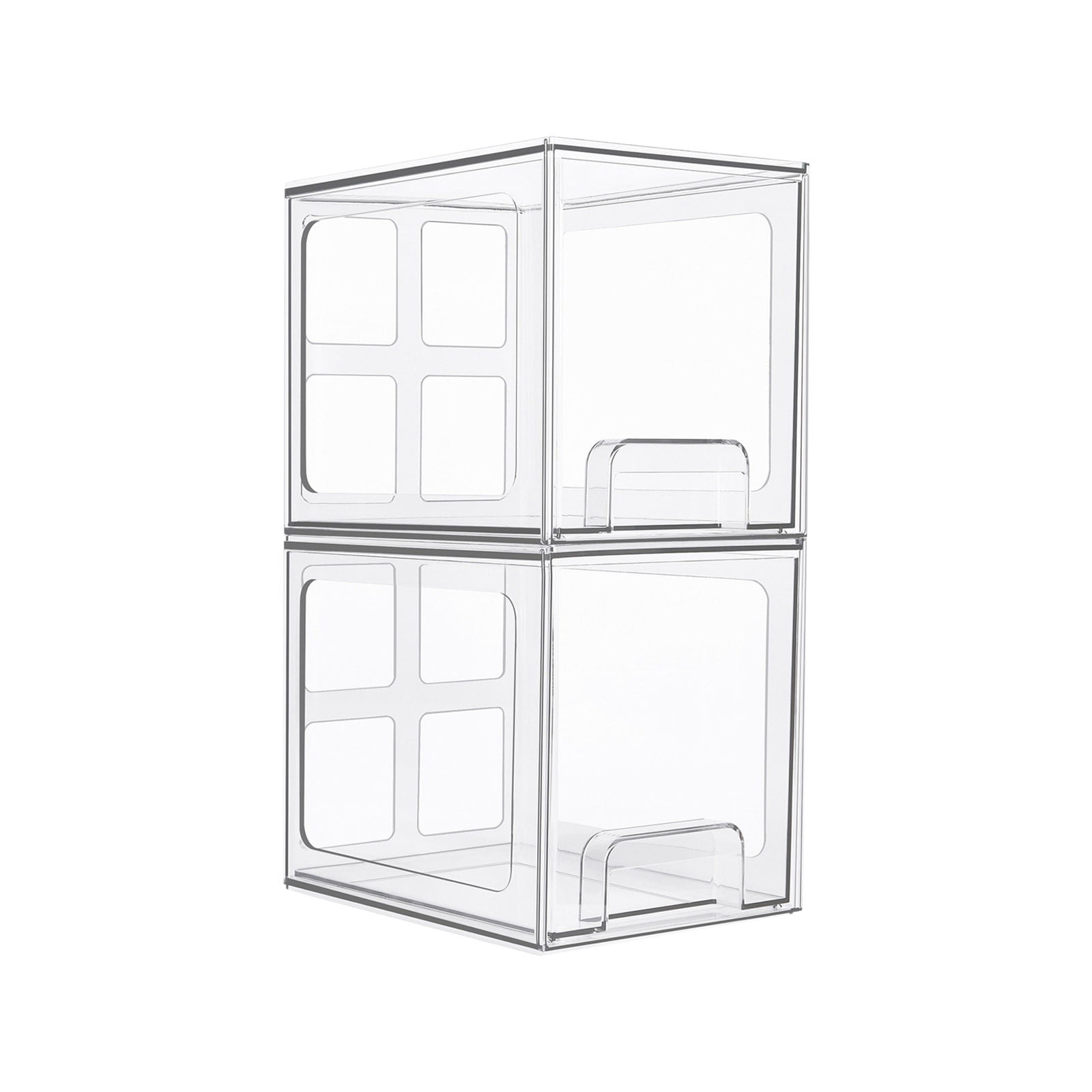 Clear Acrylic Stackable Drawer Organizer System for Efficient Cabinet and Countertop Storage