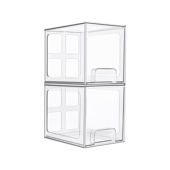 Clear Acrylic Stackable Drawer Organizer System for Efficient Cabinet and Countertop Storage