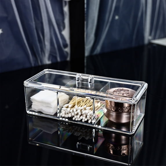 Clear Acrylic Stackable Storage Box Set with Lid for Hair Accessories, Jewelry & Beauty Supplies | 3-Tier Organizer for Vanity, Bathroom, or Desk | Dust-Proof Rectangular Container, 1 Set