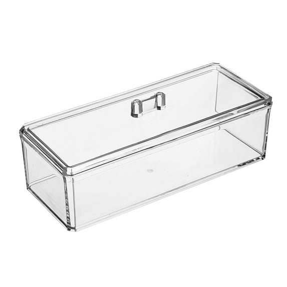 Clear Acrylic Stackable Storage Box Set with Lid for Hair Accessories, Jewelry & Beauty Supplies | 3-Tier Organizer for Vanity, Bathroom, or Desk | Dust-Proof Rectangular Container, 1 Set