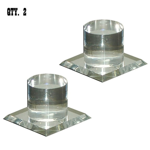 Clear Acrylic Stick-On Mirror Knobs - Pack of 2