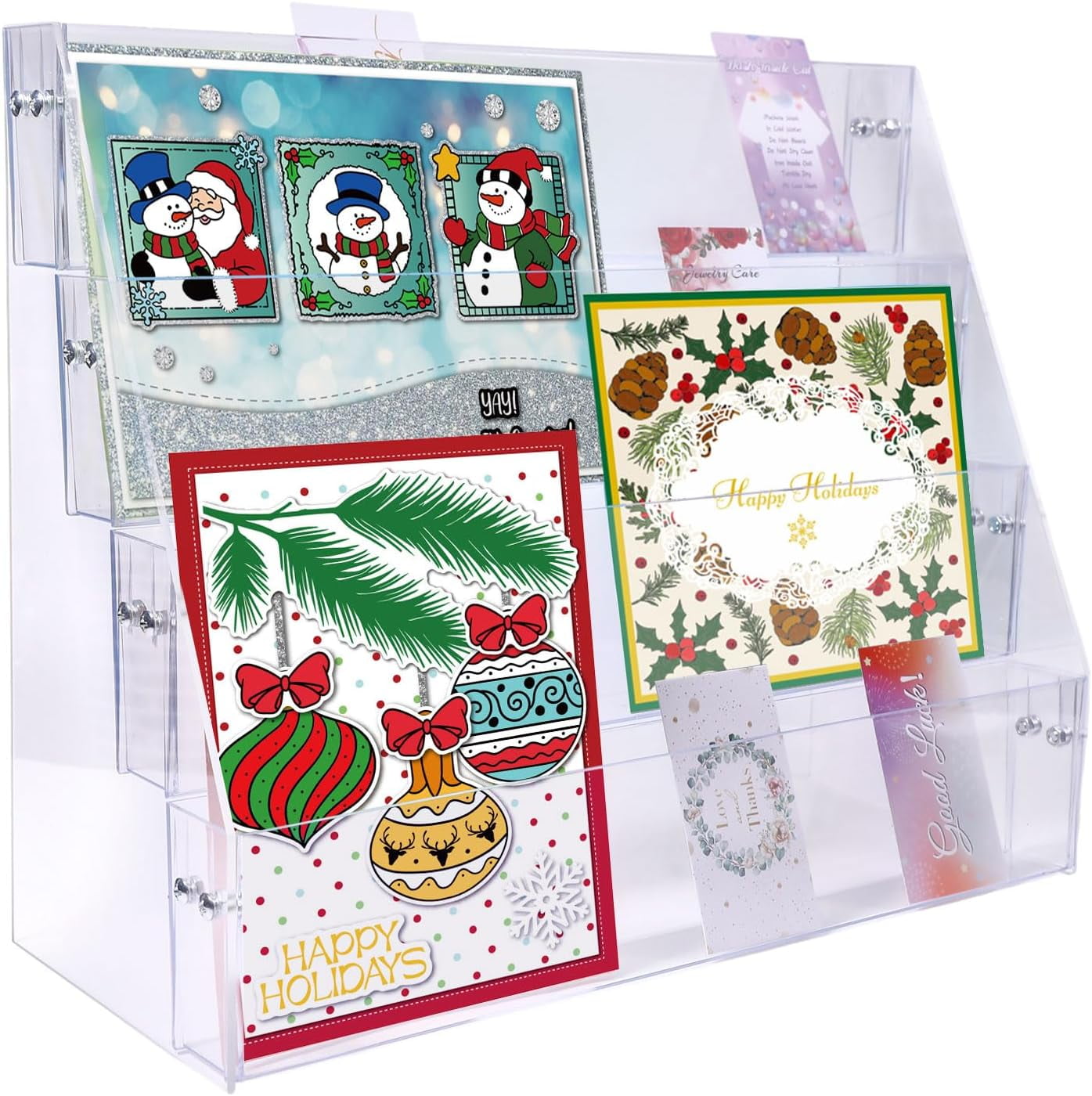 Clear Acrylic Sticker Display Stand 4-Tier Sticker Display Rack Holder ...