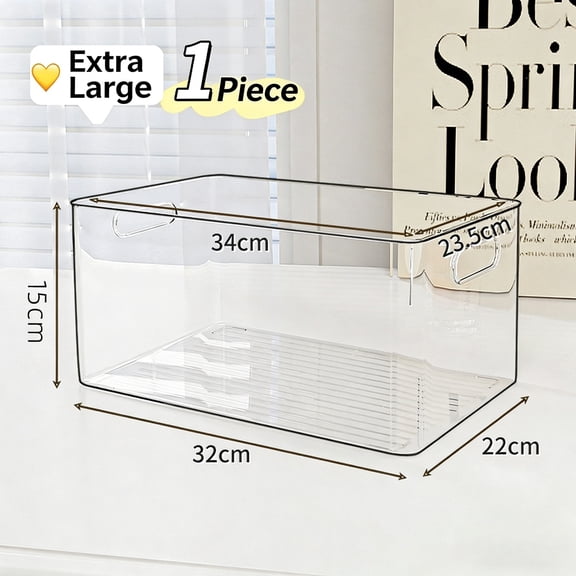 Clear Acrylic Storage Box - Stackable Desktop Organizer with Handle for Cosmetics, Snacks & Small Household Items (Multiple Sizes)