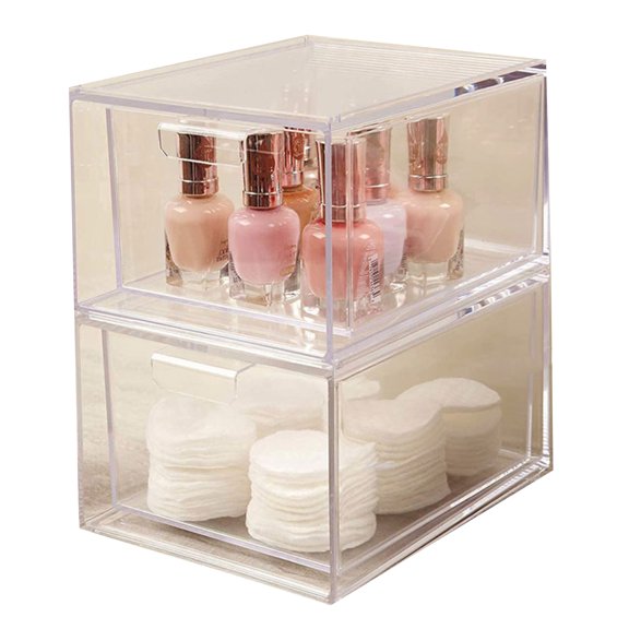 Clear Acrylic Storage Box Stackable for Cosmetics Jewelry Stationery Plastic Bins Acrylic Makeup Organiser