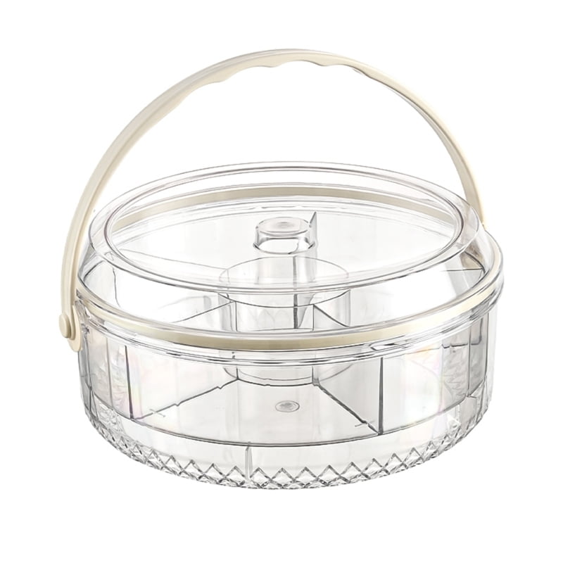 Clear Acrylic Storage Container With Ice Compartment 5 Sections For Cold Cut Appetizers Freshness Produce Display