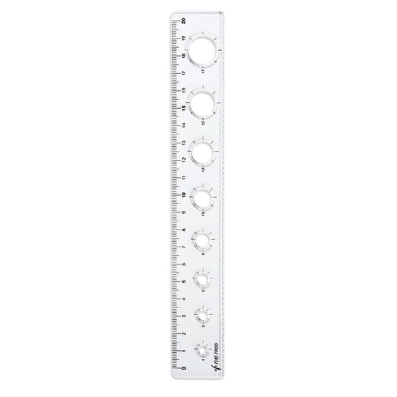Clear Acrylic Straight Ruler with Circle Hole Templates, 15cm/30cm Metric Measuring Ruler, Transparent Drafting Ruler for Drawing Sketching Note Taking, Precision Scale Stationery