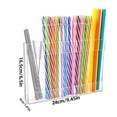 thumbnail image 1 of Clear Acrylic Straw Organizer & Dispenser - 9.45" x 6.5" Cabinet Door Mount - Holds 30+ Straws, Utensils, Brushes - No Drill Installation - Space Saving Kitchen Storage Rack, 1 of 5