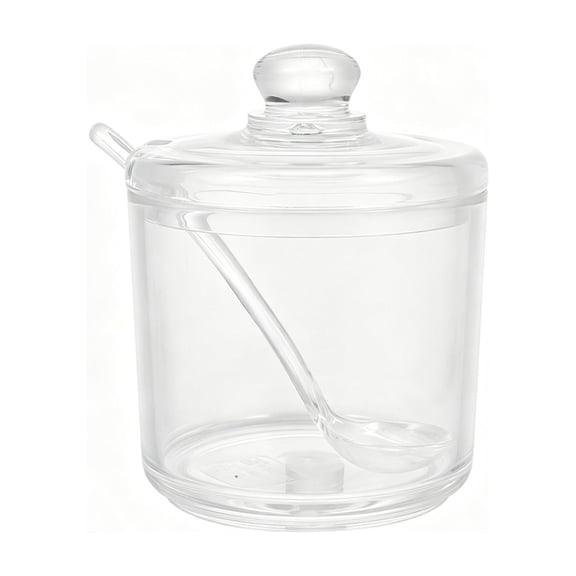 Clear Acrylic Sugar Bowl,Seasoning Container with Lid and Spoon,Large Capacity Seasoning Box,Condiment Pots,Sugar Spice Salt Canister for Home Kitchen,Coffee Bar,Restaurant(160ml)