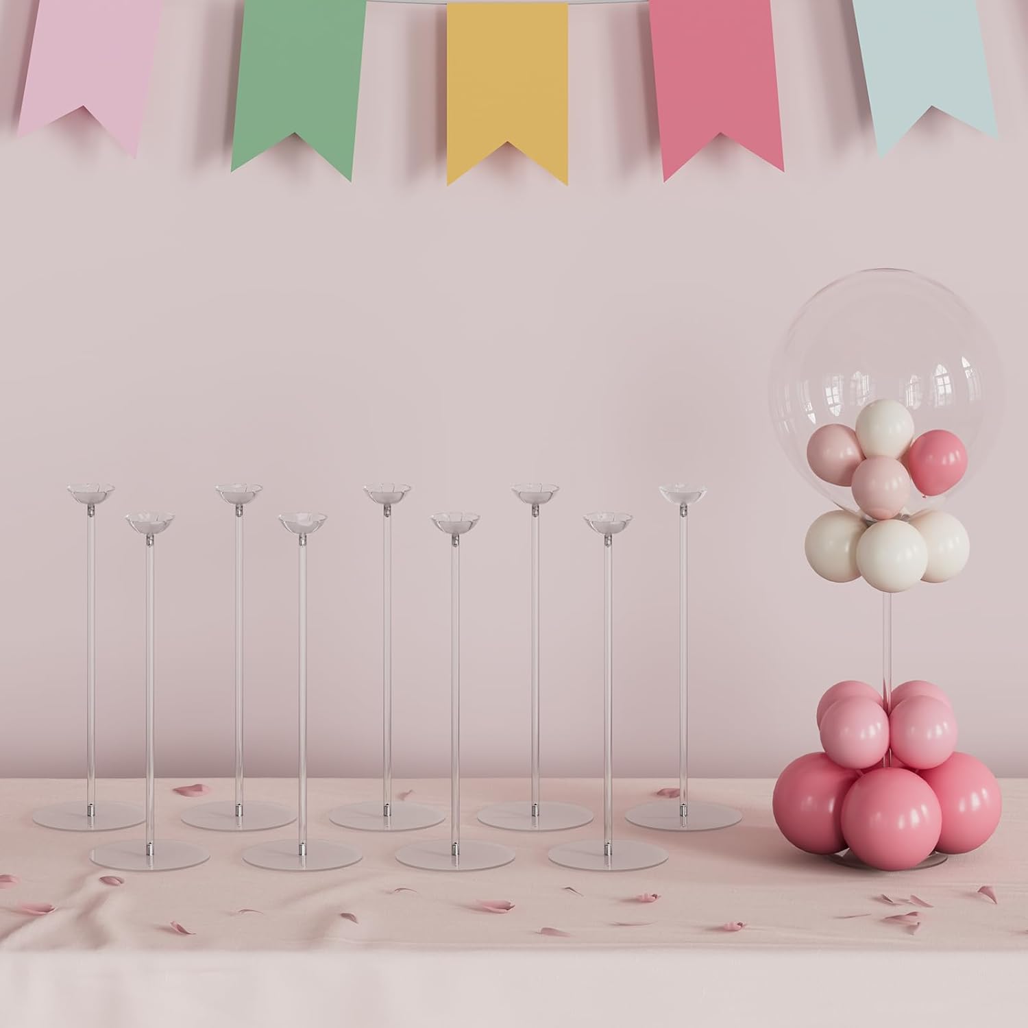 Clear Acrylic Tabletop Balloon Stand Kit, Adjustable Height, 15.75 Inch ...
