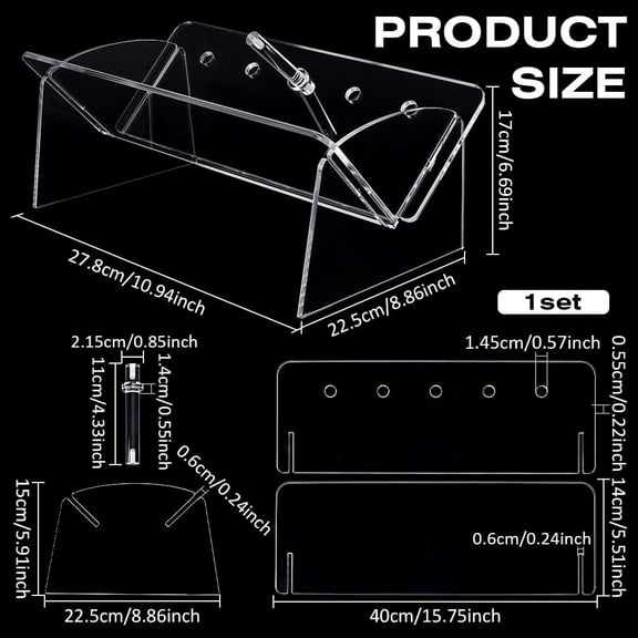 Clear Acrylic Tabletop Bookshelf Acrylic Desktop Book Display Rack Detachable Book Magazine Organizer Holder Transparent Book Storage Holder for Home Office Library Book Organization