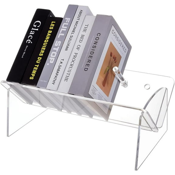 Clear Acrylic Tabletop Bookshelf Acrylic Desktop Book Display Rack Detachable Book Magazine Organizer Holder Transparent Book Storage Holder