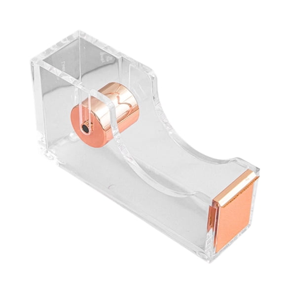 Clear Acrylic Tape Dispenser Holder With Metal Base For Secure Organization In Busy Office Or Home Craft Stations