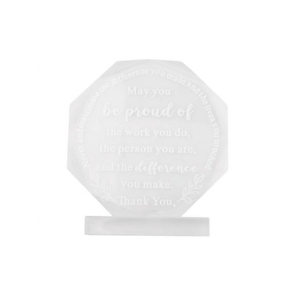 Clear Acrylic Thank You Trophy Express Your Appreciation to Colleagues Smile Home