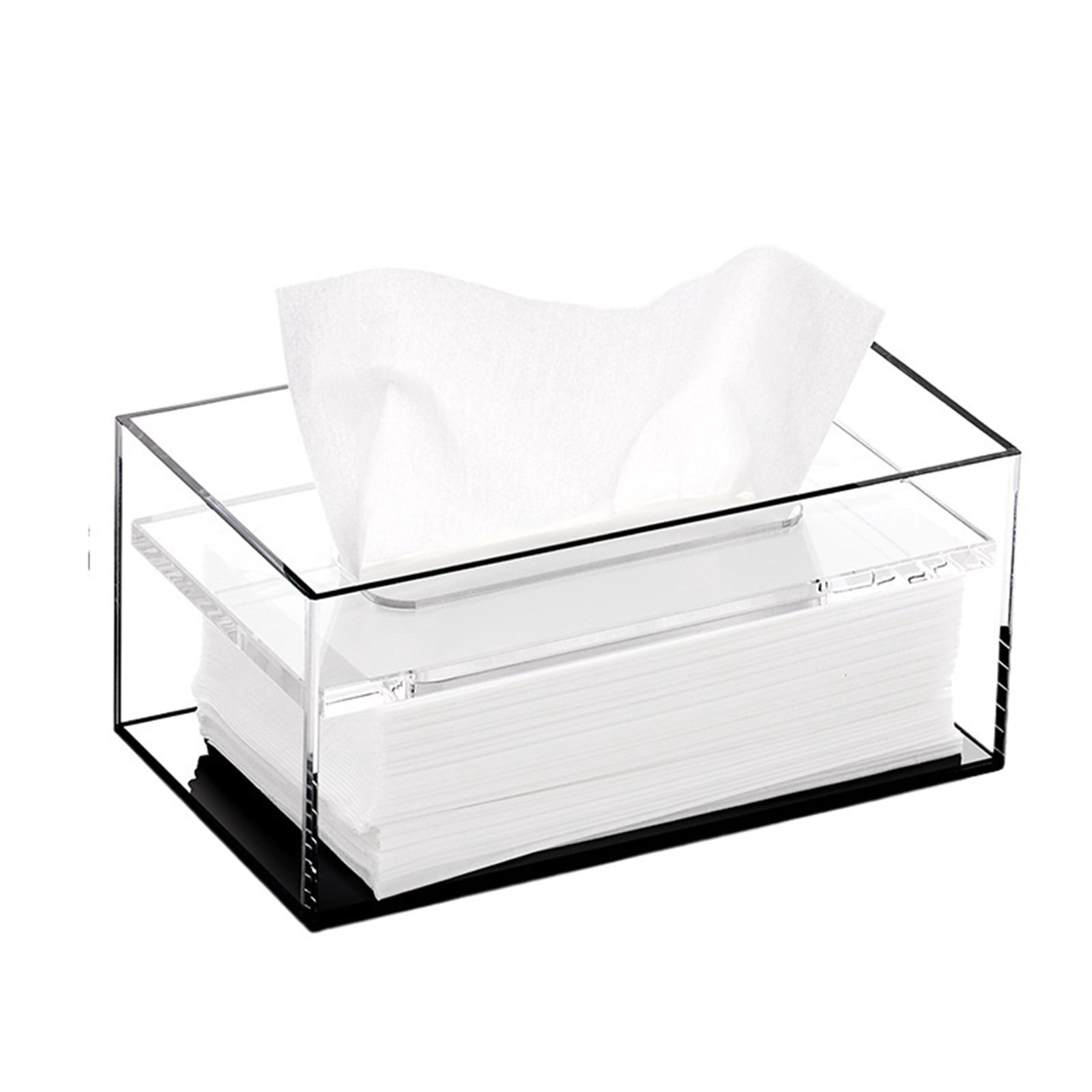 Rectangular Box Cap Clear Acrylic Tissue Box Cover Rectangular Holder for Home Office Desk ...