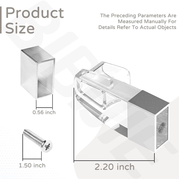 Clear Acrylic Towel Bar Brackets for Framed Sliding Glass Shower Doors 2 Pack